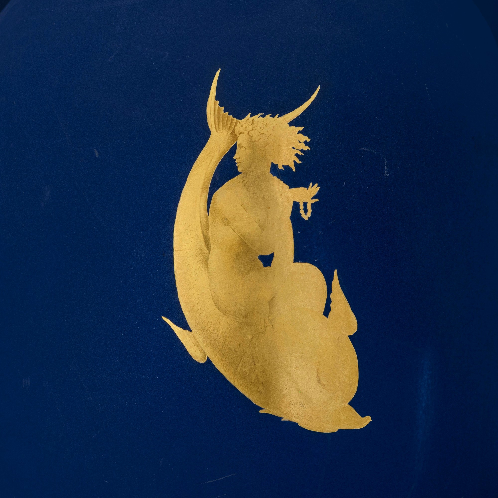 Giovanni Gariboldi - Vaso a balaustro in porcellana con decorazione a sirena e tritone, Pittoria ...