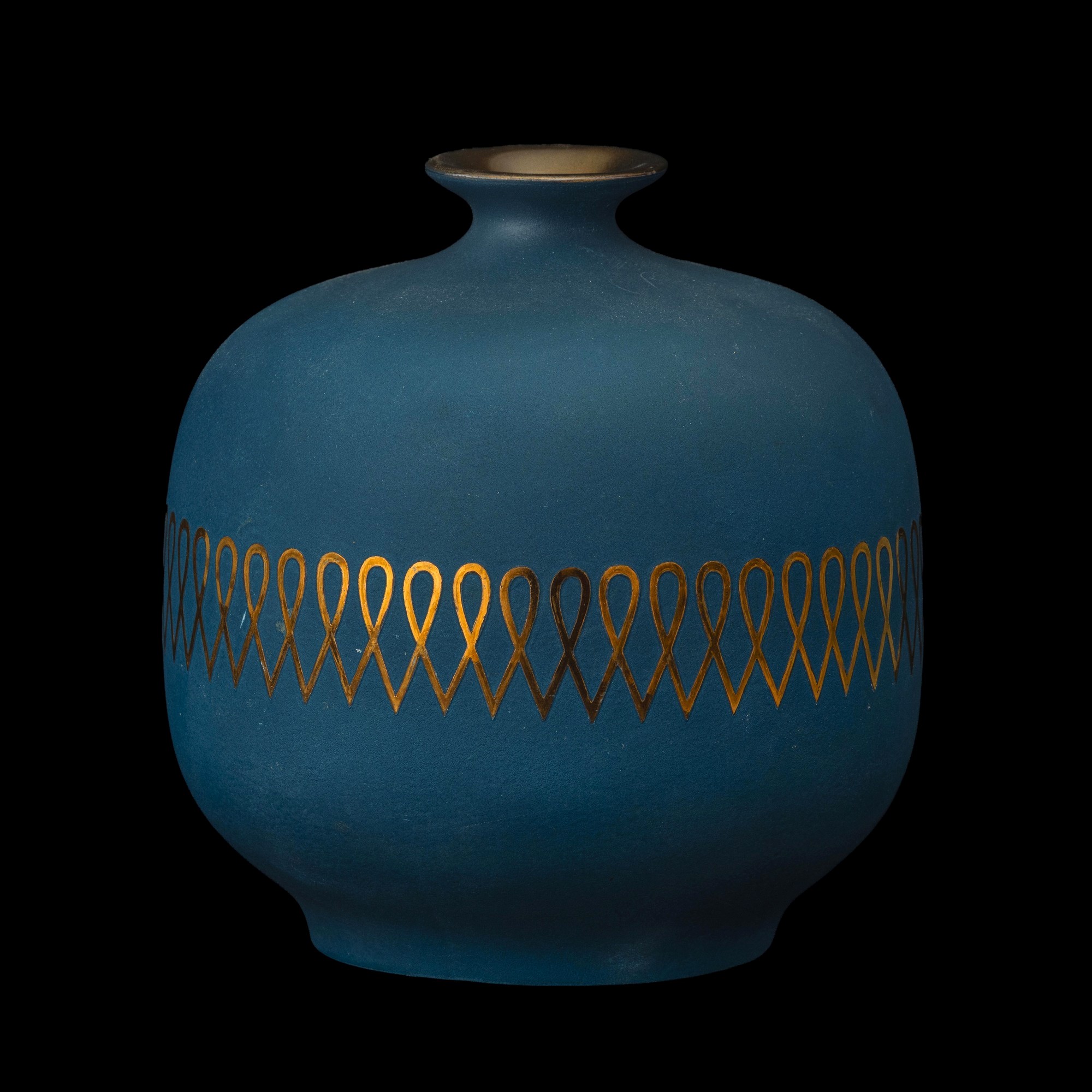 Giovanni Gariboldi - Vaso in porcellana di Doccia, Pittoria di smalto blu di Prussia