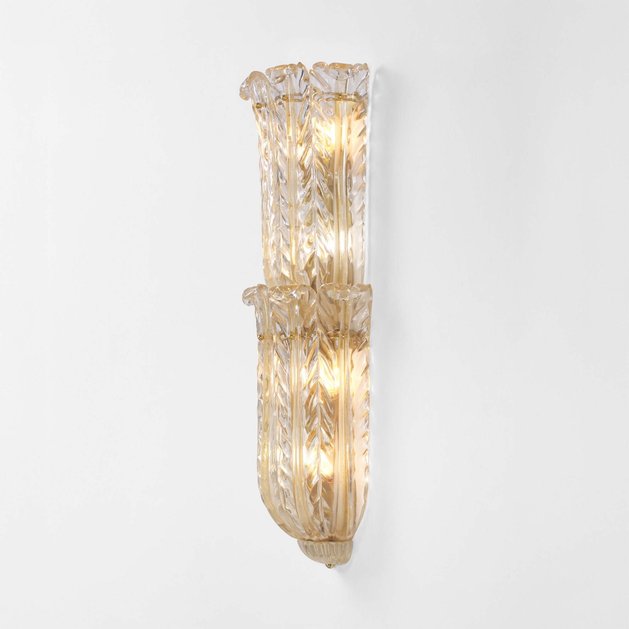 Archimede Seguso - Lampada da parete con diffusori in vetro di Murano