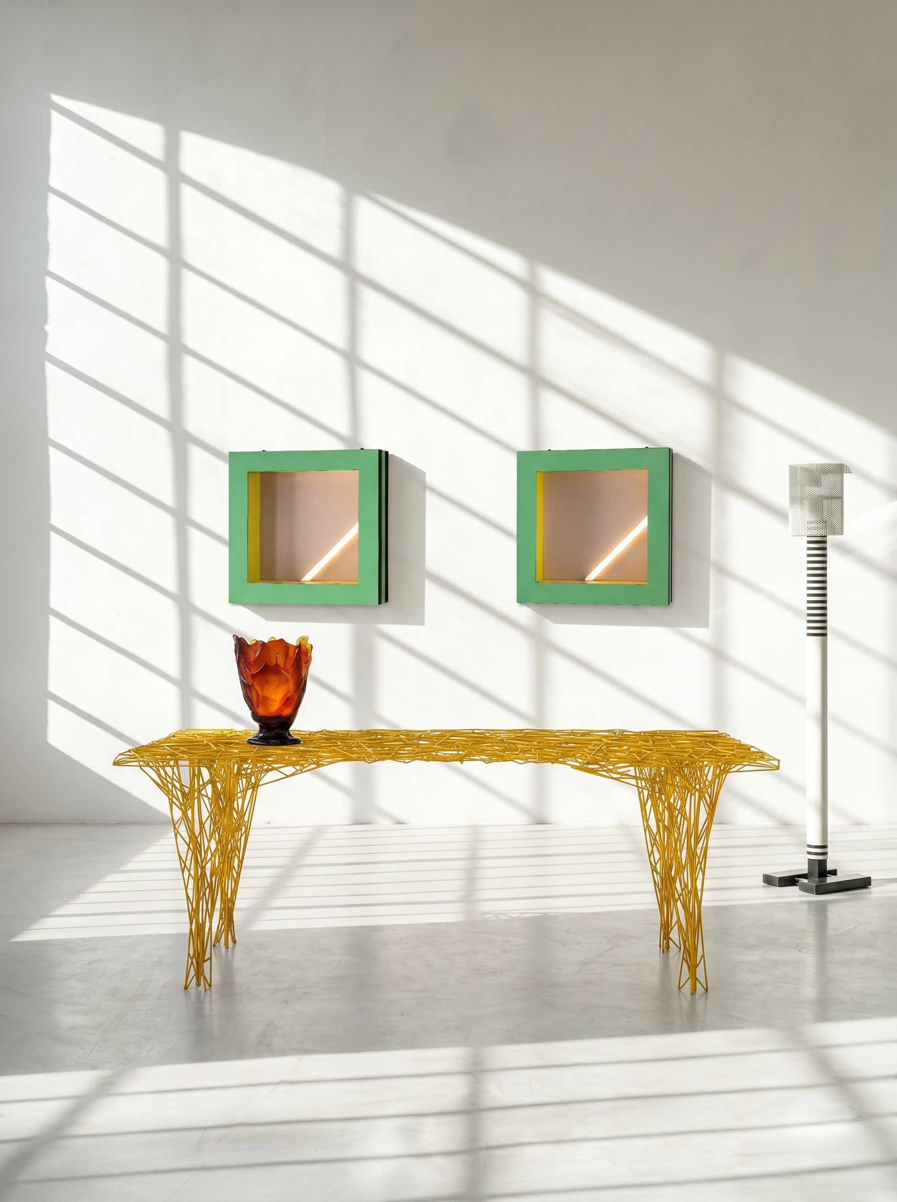Anacleto Spazzapan - Tavolo in metallo tubolare laccato (produzione italiana, ca. 2000)