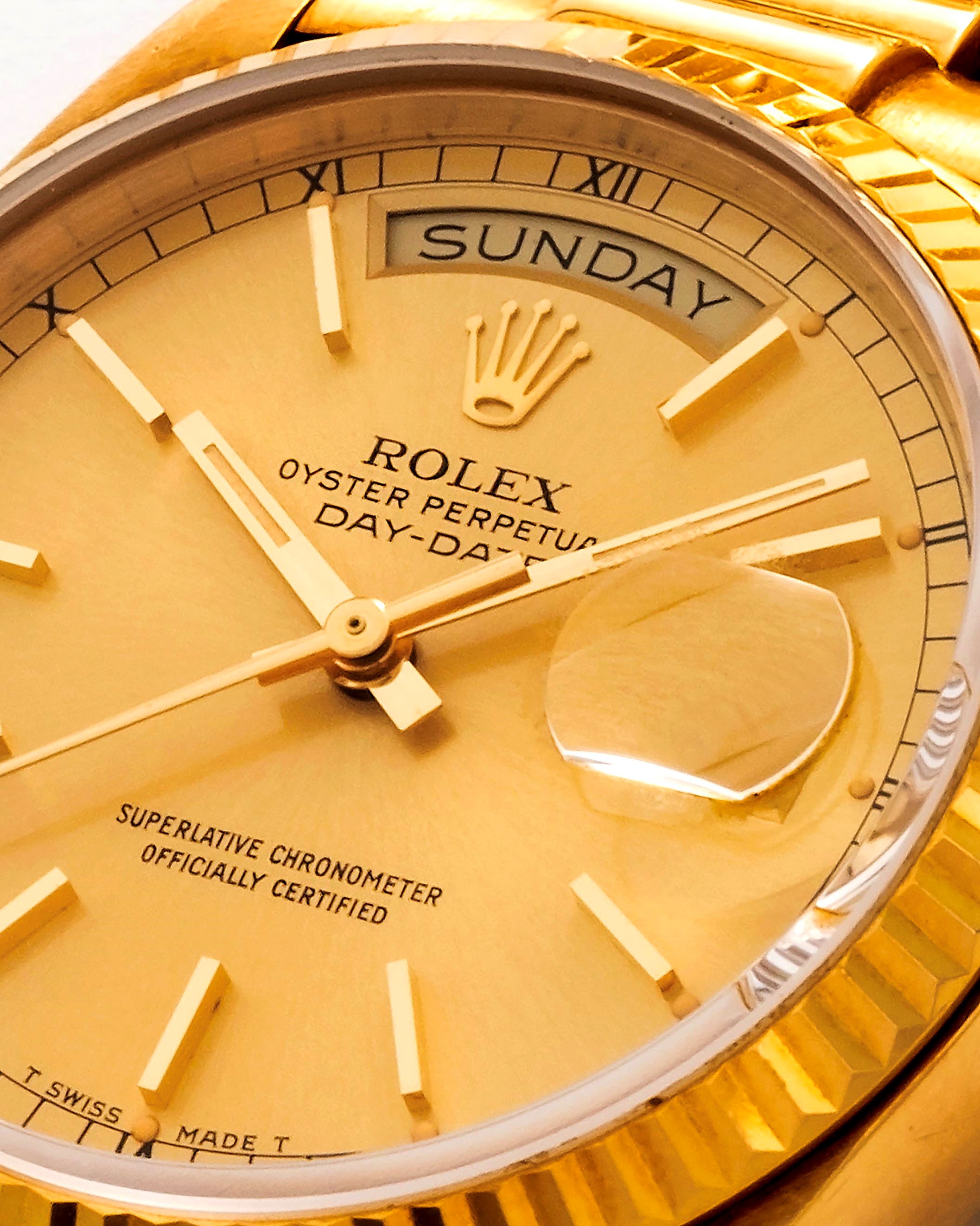 Rolex - Day-Date President ref. 18038 in oro giallo 18k con quadrante champagne (circa 1984)
