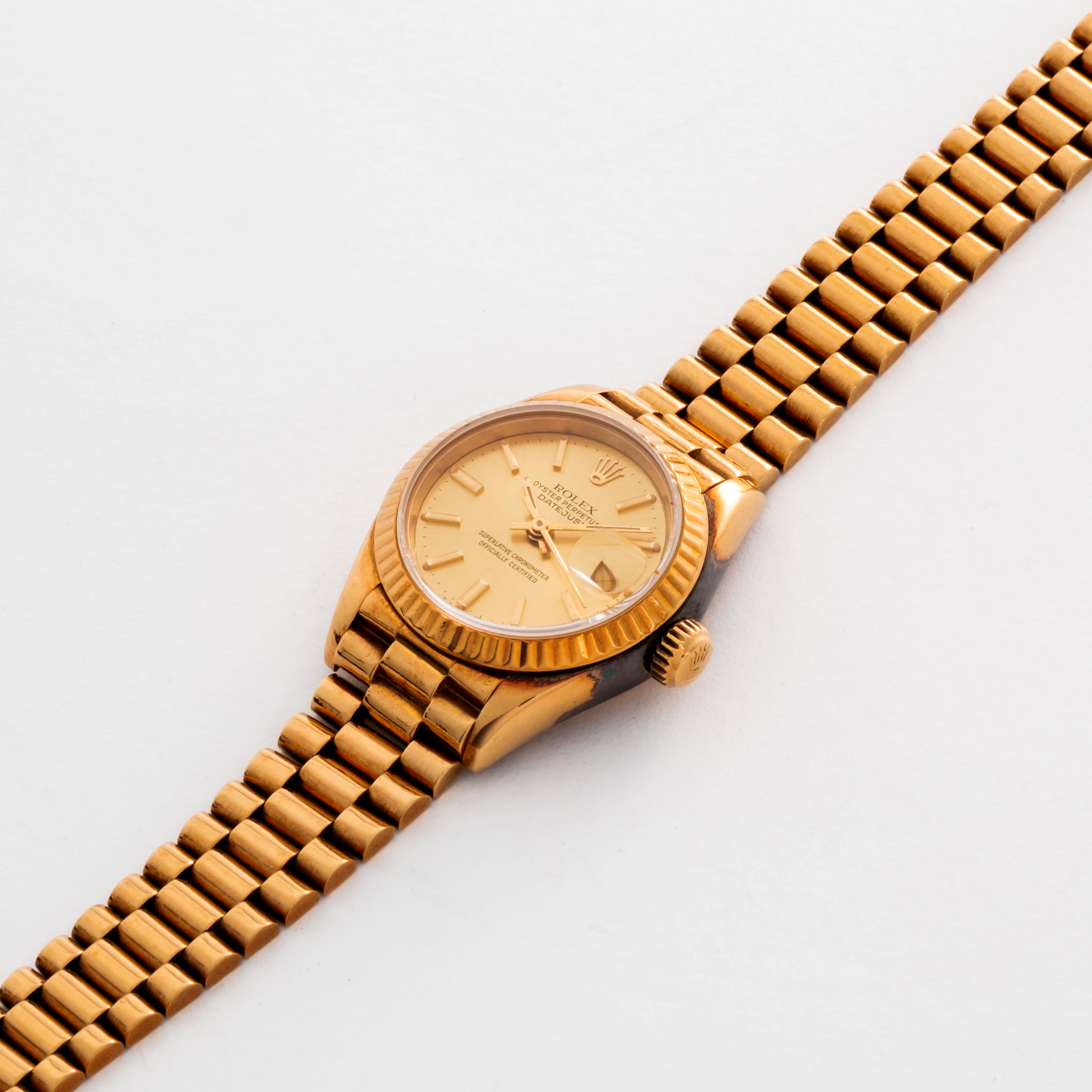 Rolex - Lady Datejust ref. 69178 in oro giallo 18k, quadrante champagne (circa 1984)