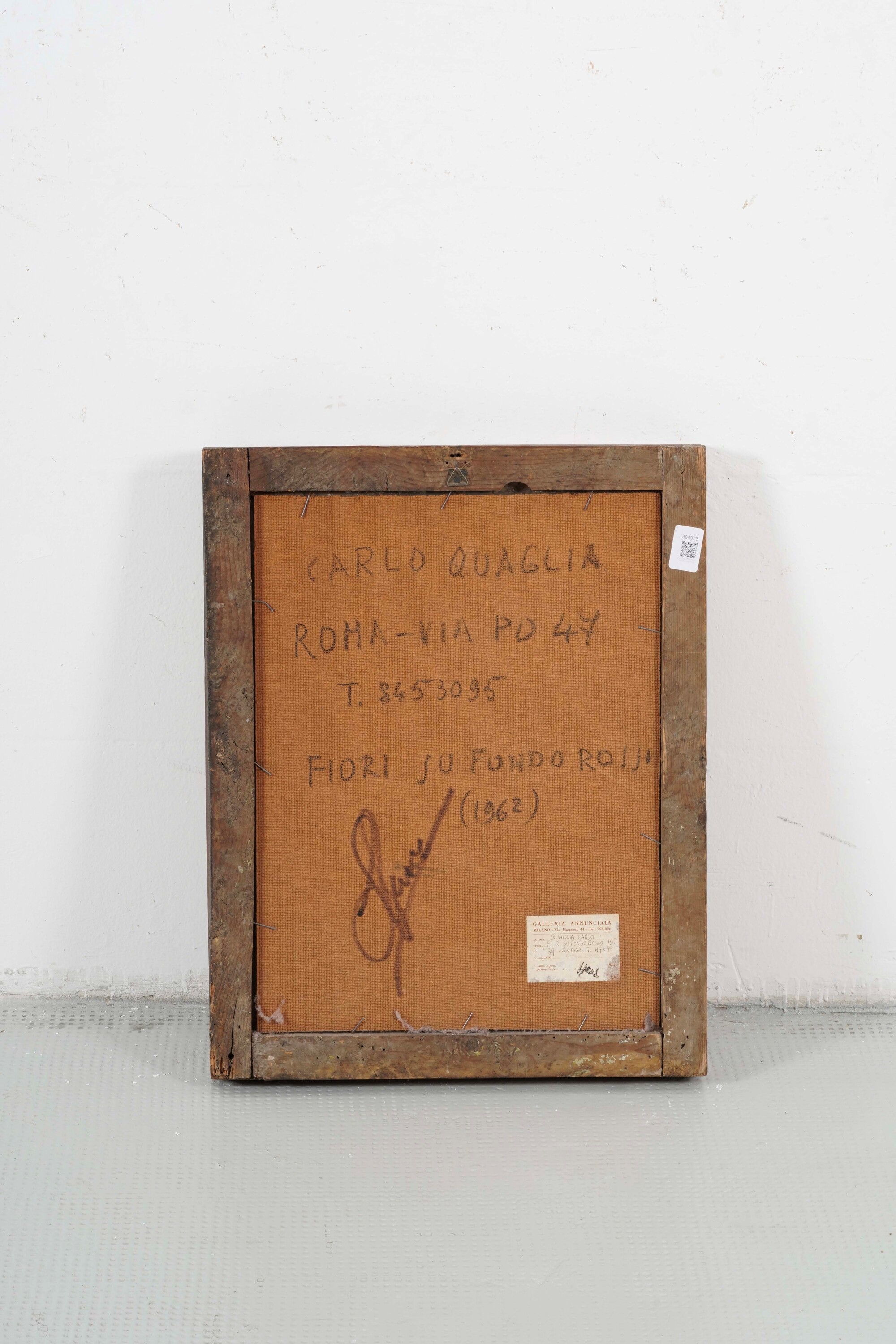 Carlo Quaglia - Natura morta con fiori, olio su faesite