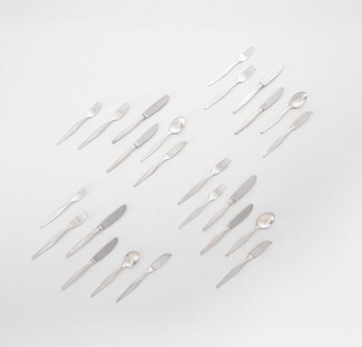Set di posate completo con marchio originale (produzione Krupp), metallo, 1950 ca.
