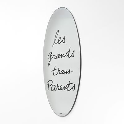 Specchiera mod. Les grands trans-Parents, cristallo specchiato serigrafato
