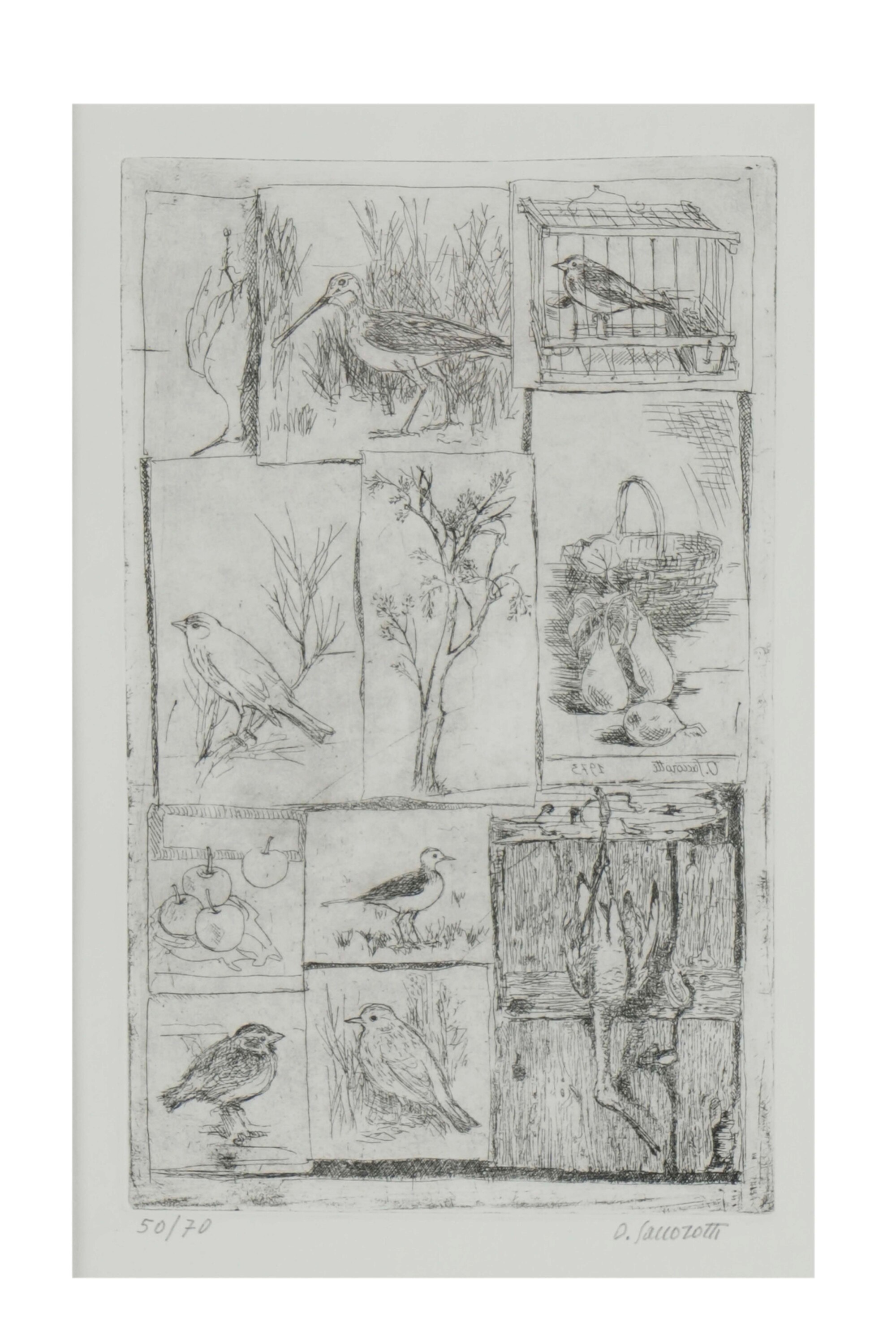 Oscar Saccorotti - Incisione su carta (Senza titolo), 1973