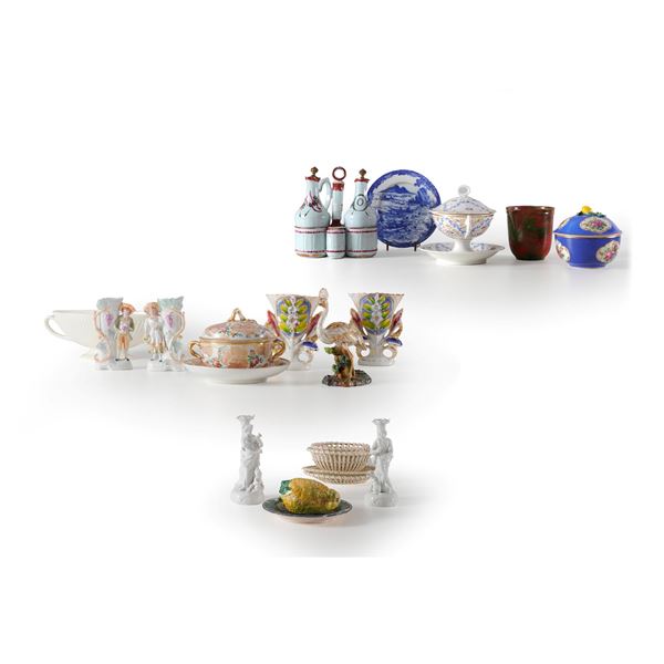 Lotto di ceramiche varie, XIX-XX secolo.