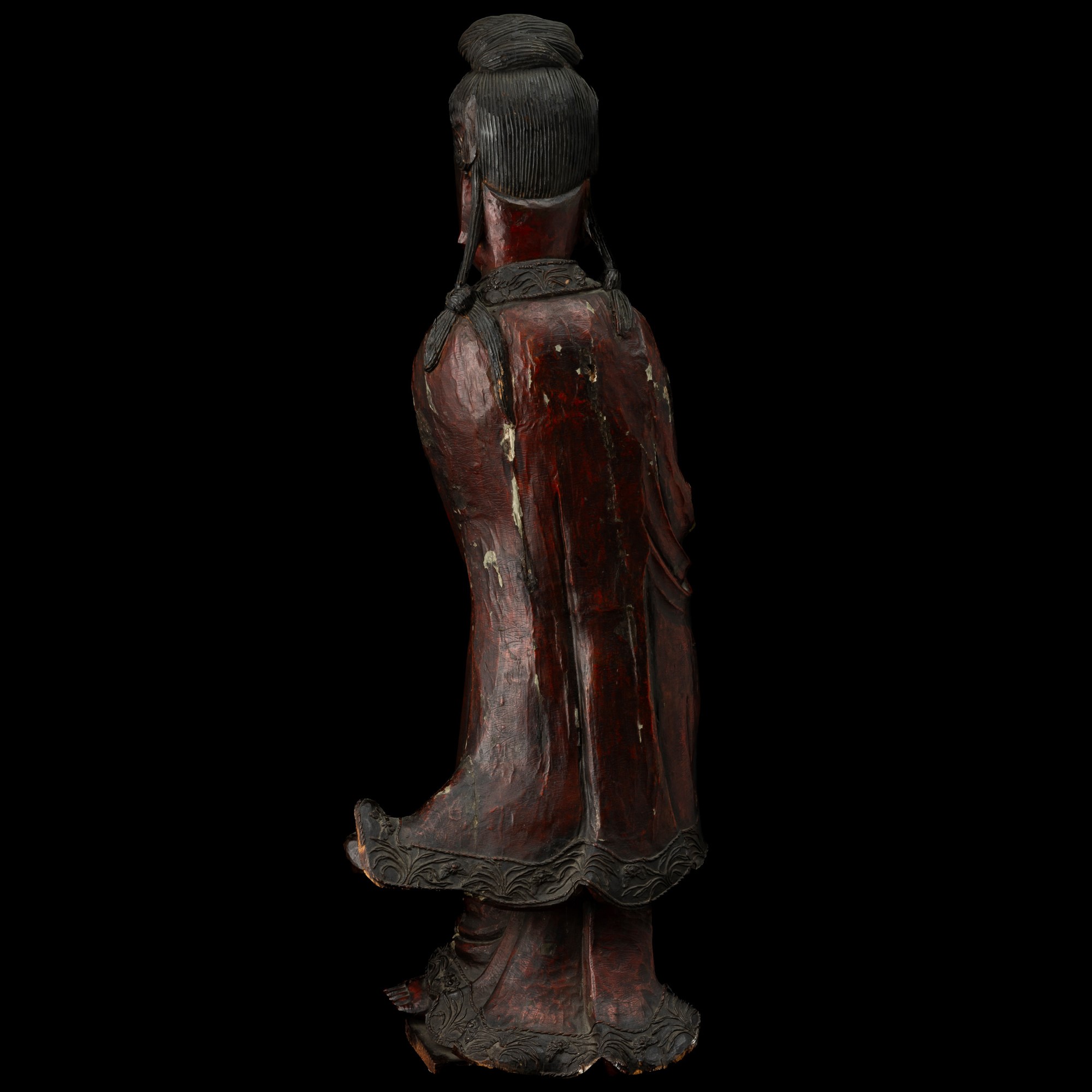 Figura di Guanyin, scultura in legno, Cina, Dinastia Qing, XIX secolo