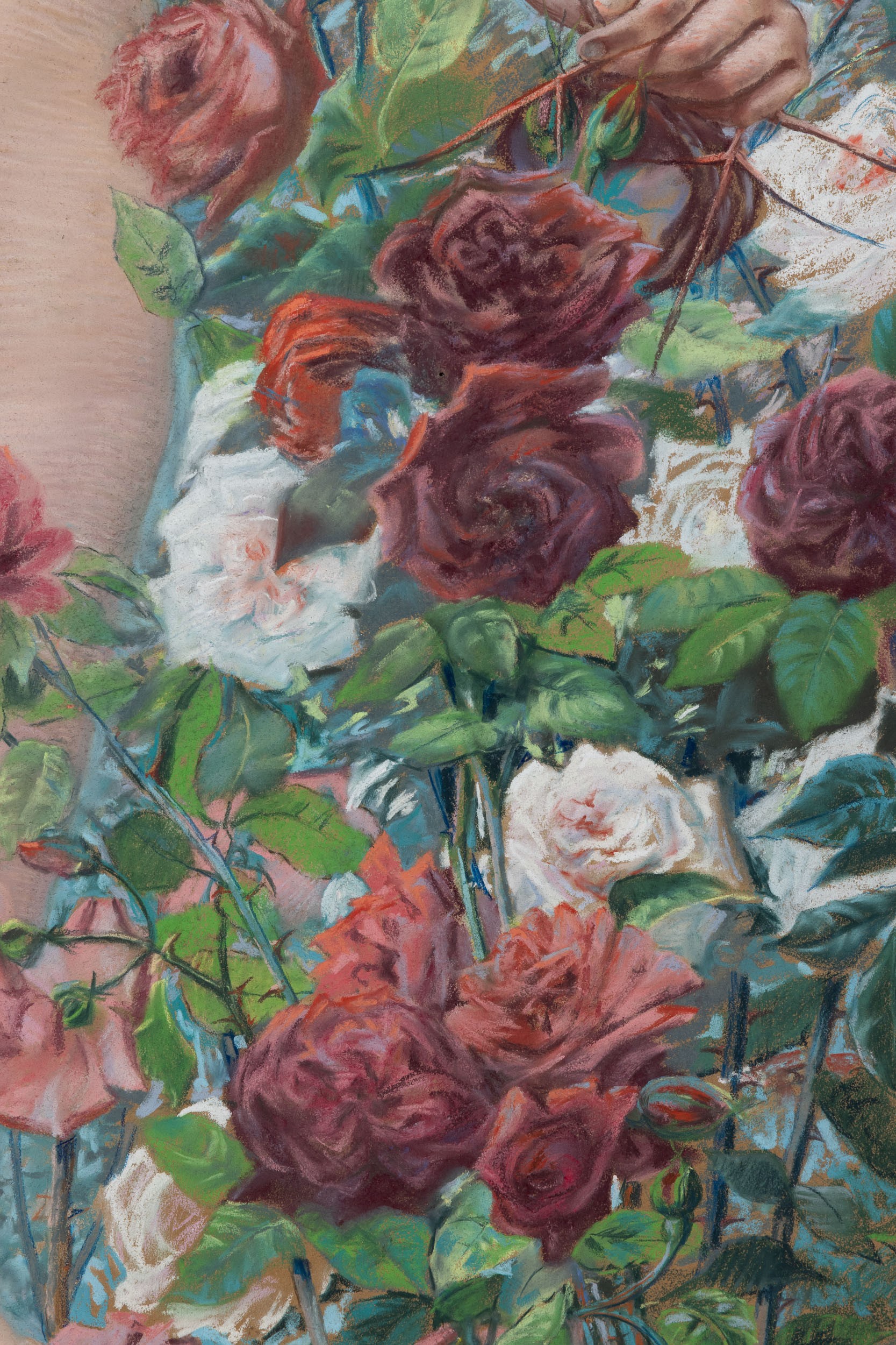 A. Mutinelli (?) Nudo femminile tra le rose