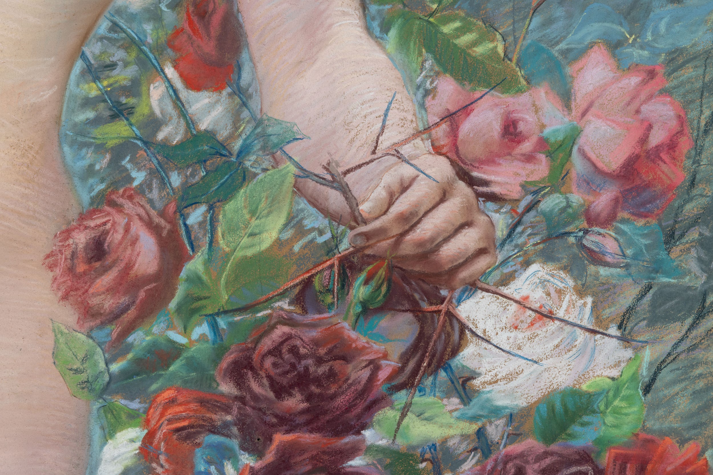 A. Mutinelli (?) Nudo femminile tra le rose