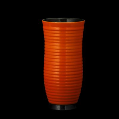 Rometti, Vaso in ceramica smaltata con costolatura orizzontale (Umbertide, 1940 ca.)