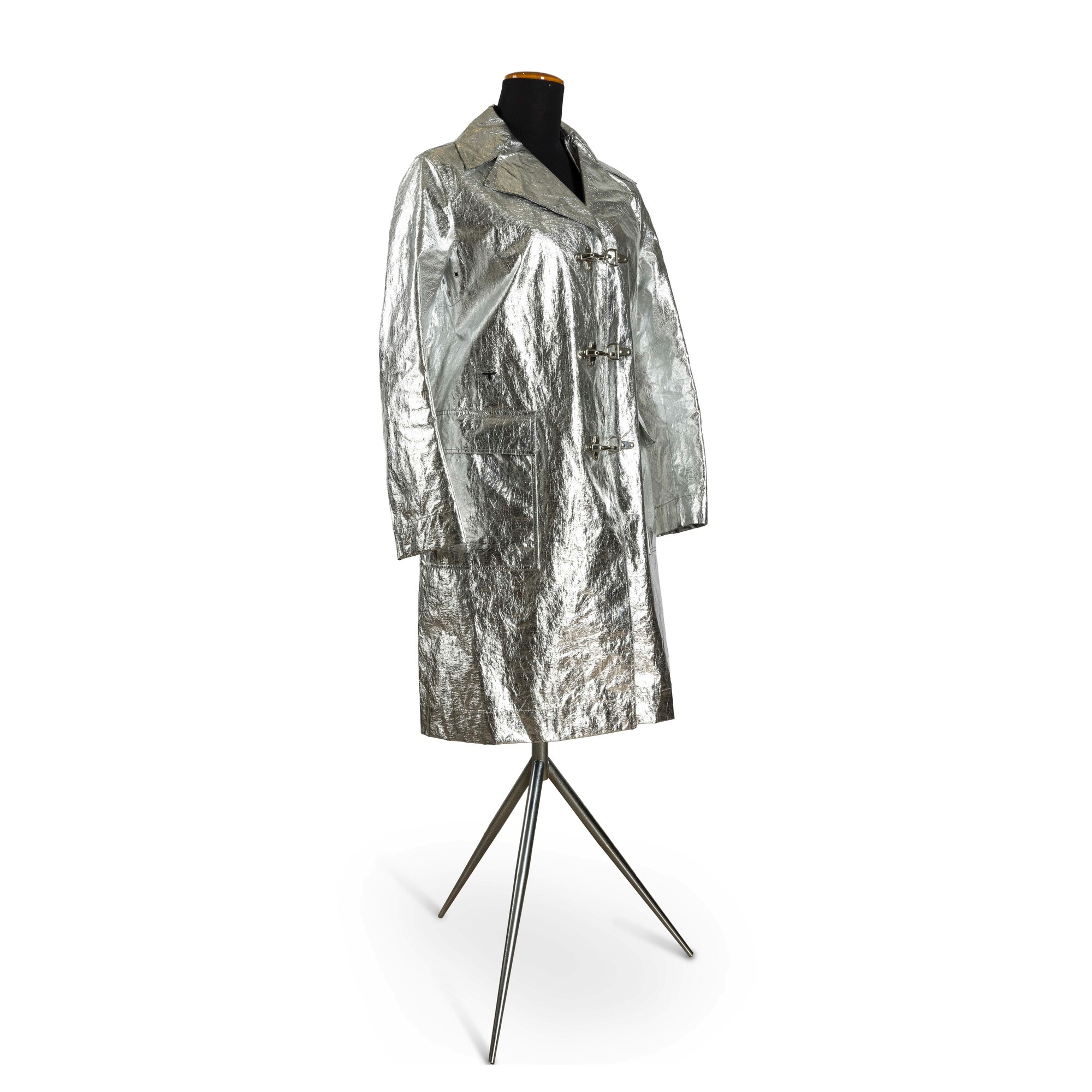 Christian Dior - Cappotto con fodera in cotone e rivestimento in poliestere argentato