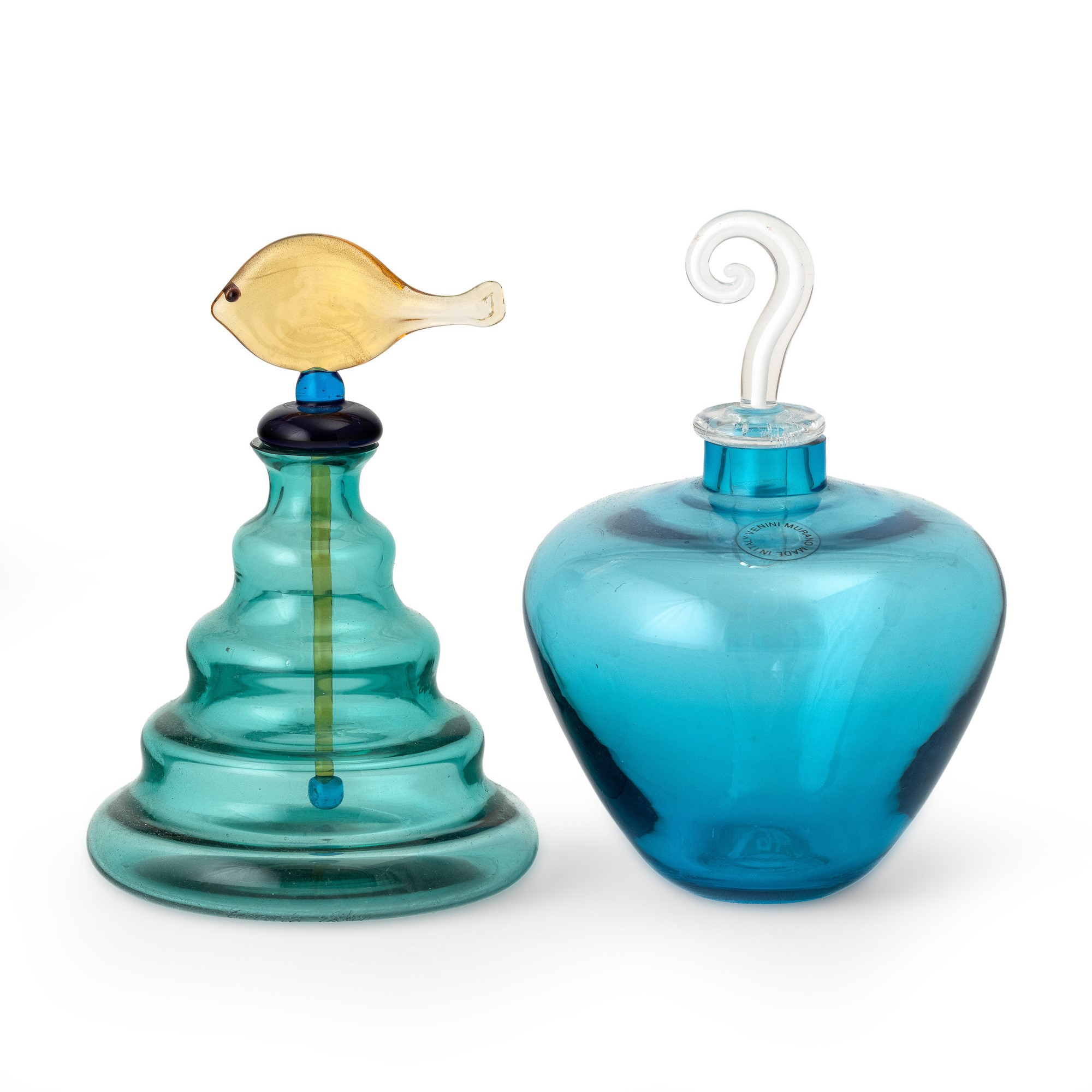 Laura Diaz De Santillana, Venini Murano 1996, due piccole bottiglie in vetro soffiato