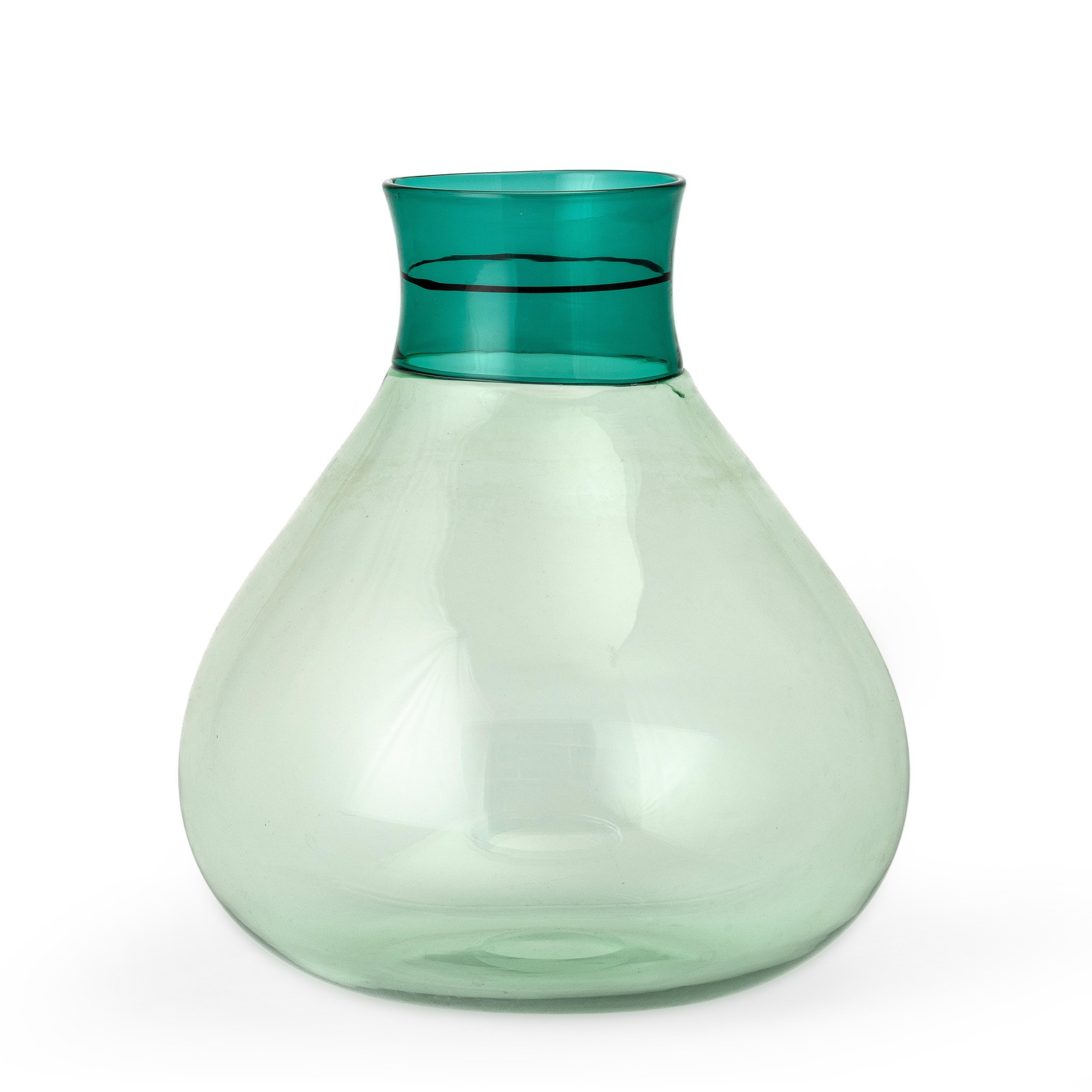 Ludovico Diaz De Santillana - Vaso in vetro soffiato Murano (serie Colletti), fascia a incalmo ve...