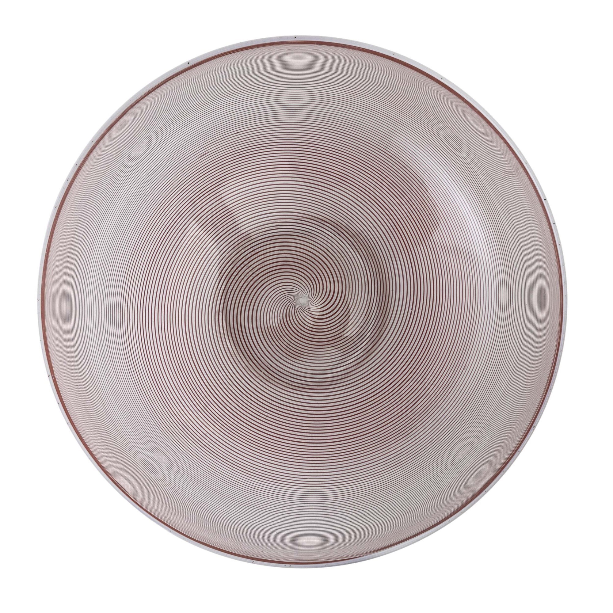 Barovier & Toso, Coppa in vetro soffiato con mezza filigrana ametista (Murano, ca. 1980)