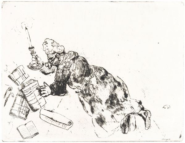 Marc Chagall - Pliouchkine à la recherche de ses papiers
