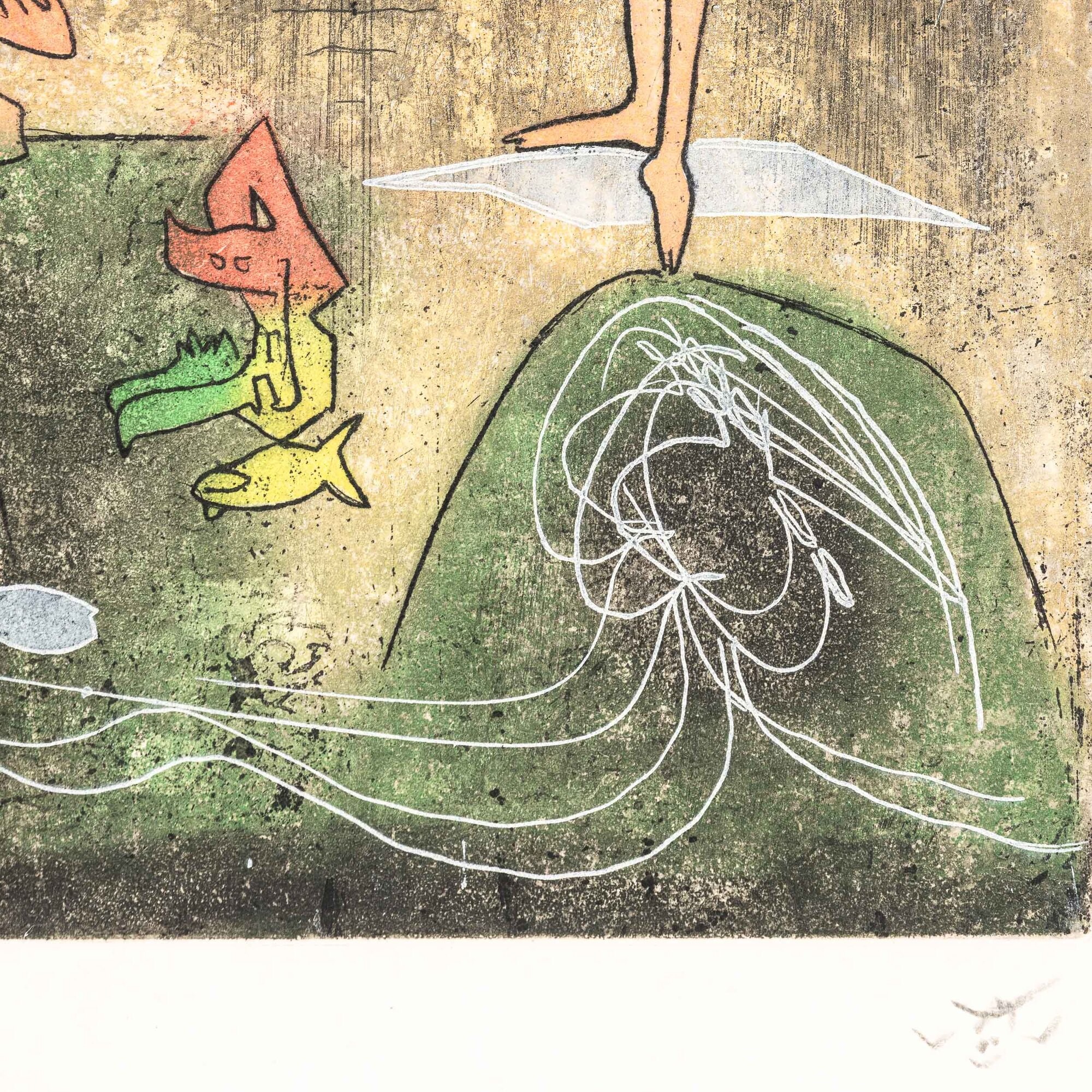 Roberto Sebastian Antonio Matta - Les poids des poissons (acquatinta) — 1981