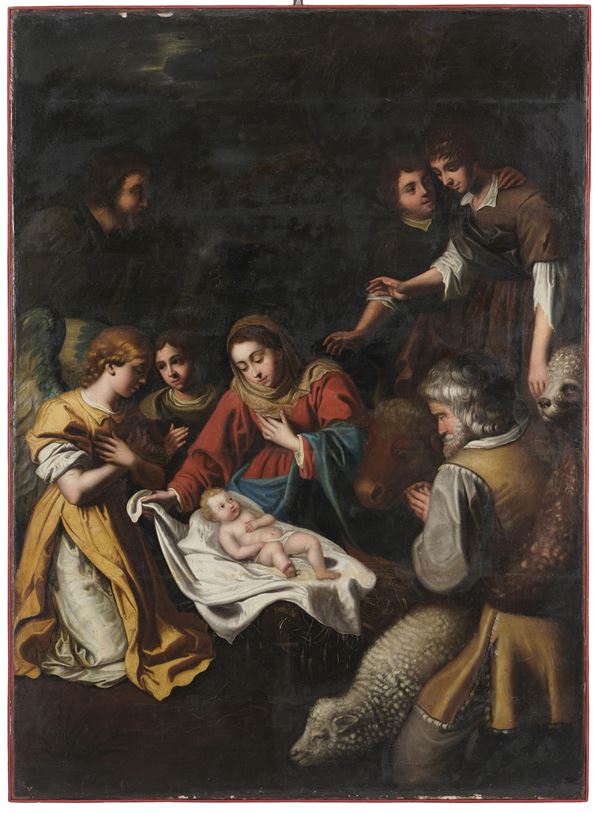 Scuola del XVII secolo Adorazione dei pastori