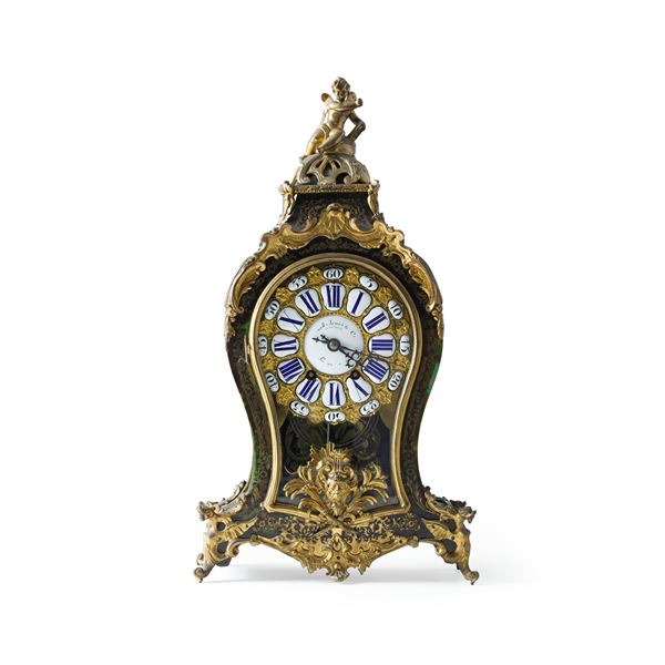 Pendola d'appoggio stile boulle. XIX secolo