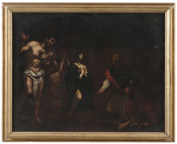 Scuola del XVII secolo Scena di martirio (?)
