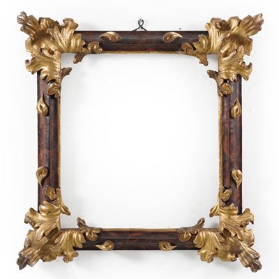 Manifattura italiana del XVII secolo, Cornice in legno intagliato e dorato