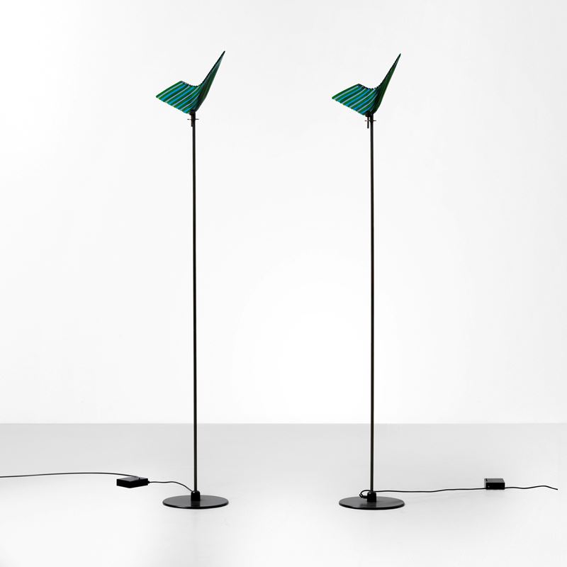 Laura Diaz de Santillana : Due lampade da terra mod. Sigul  - Asta Design Lab - Cambi Casa d'Aste