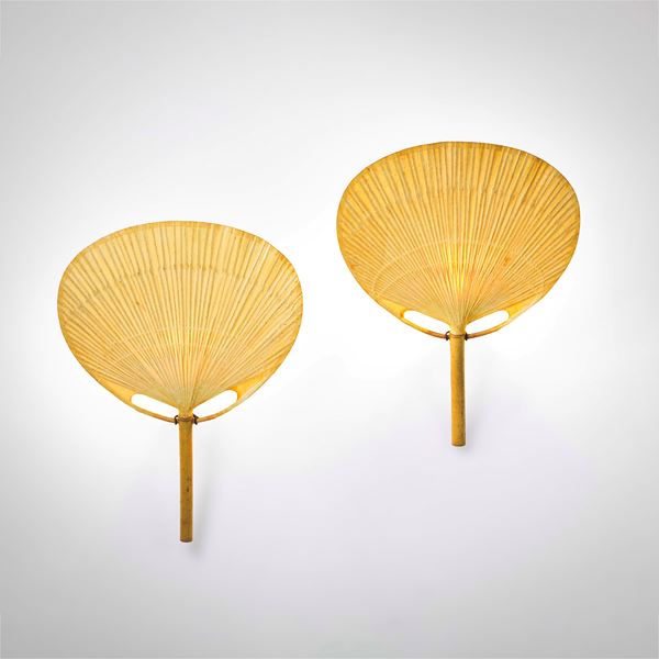 Two wall lamps mod. Uchiwa.