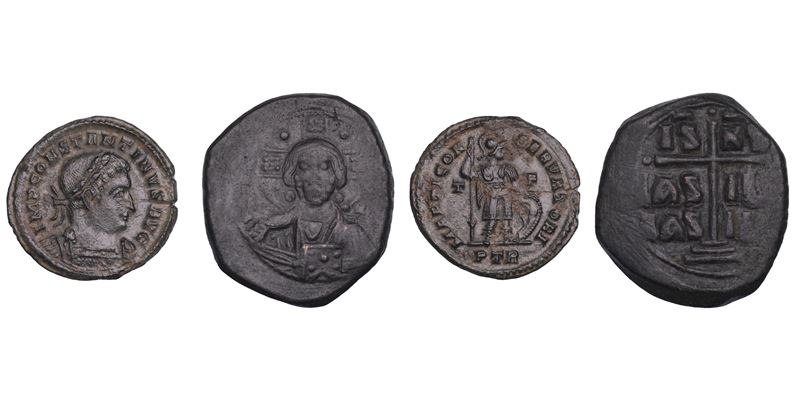 SHIPPING ONYL IN ITALY. COSTANTINO I (307-337)  E ROMANO III (1028-1034). Lotto di due monete.  - Asta Numismatica Light - Cambi Casa d'Aste