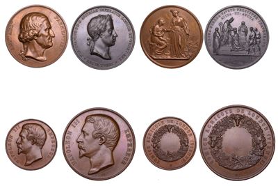 Varie medaglie commemorative, bronzo (IV lotti): Ferdinando I d’Asburgo-Lorena, incoronazione; Na...