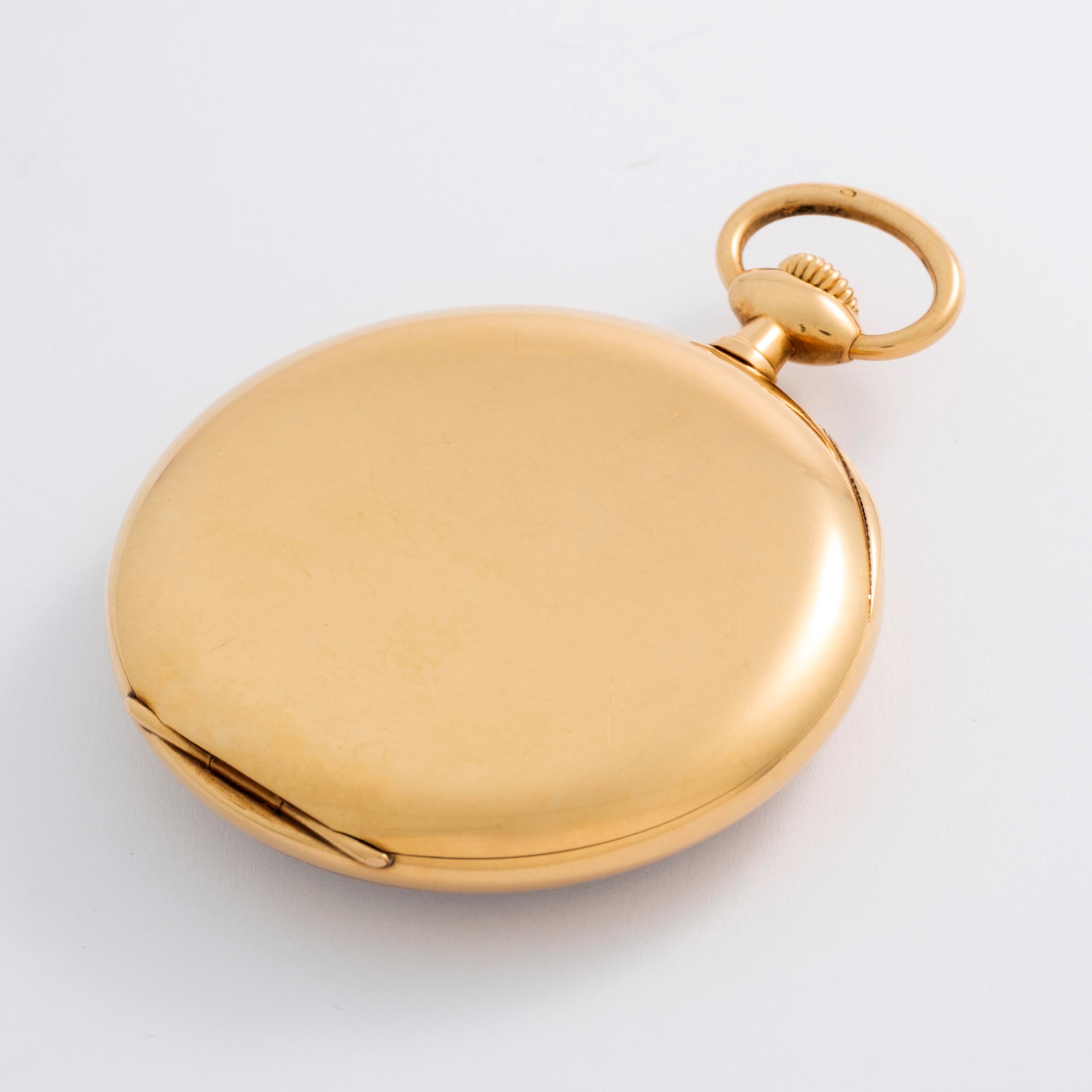 Vacheron & Constantin - Orologio da tasca in oro giallo 18k con quadrante in smalto bianco Decò e...