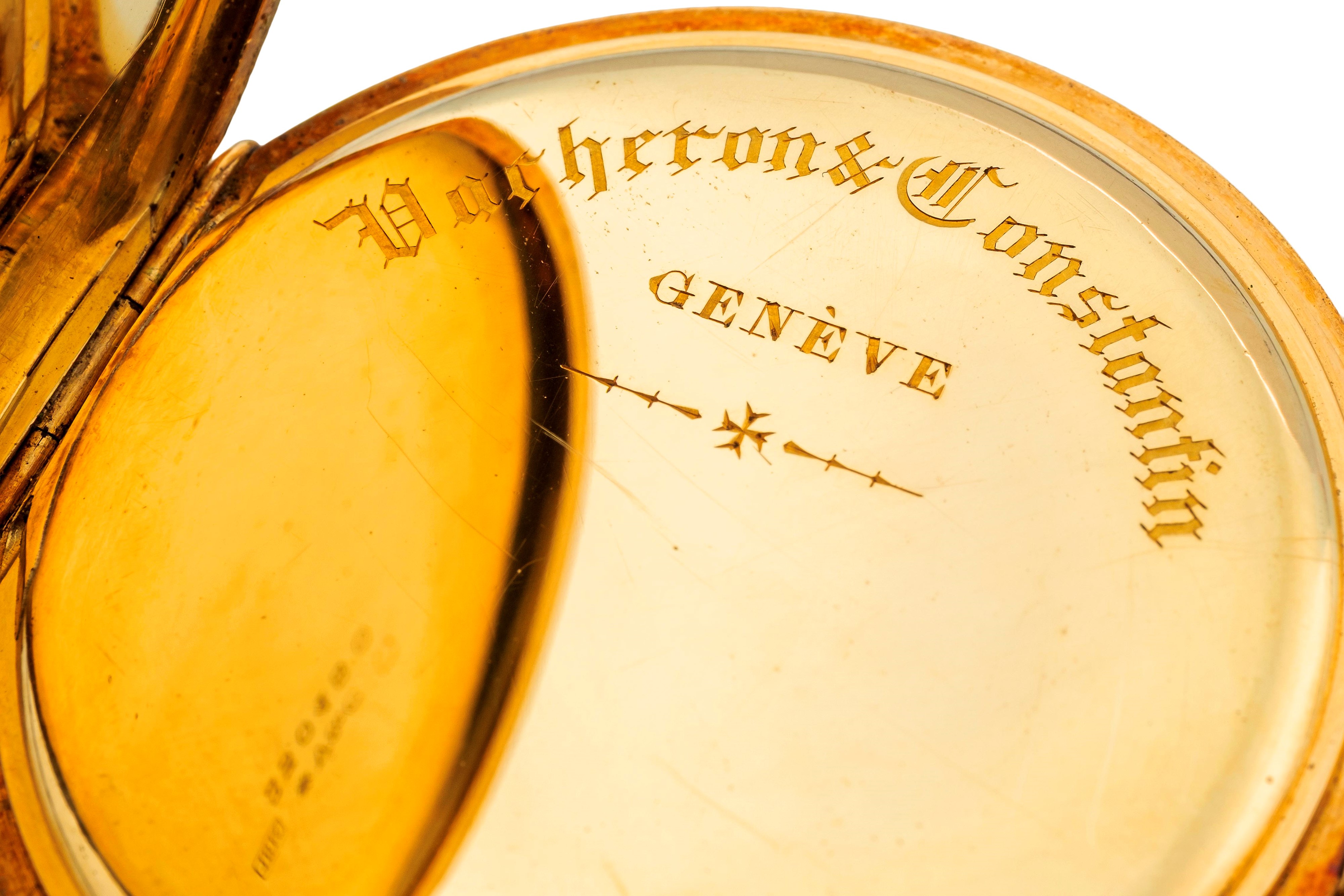 Vacheron & Constantin - Orologio da tasca in oro giallo 18k con quadrante in smalto bianco Decò e...