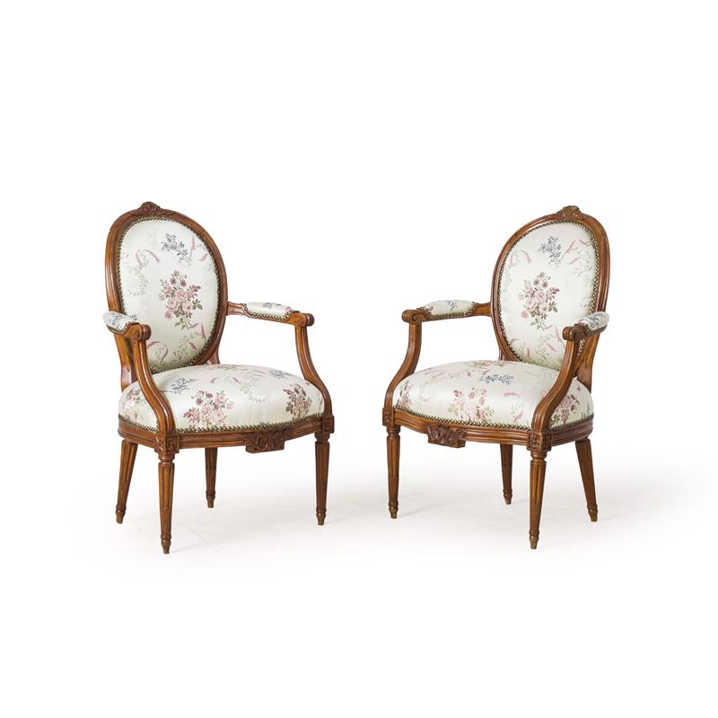 Coppia di poltrone stile Luigi XVI  - Auction TIME Italian Mansions - Cambi Casa d'Aste