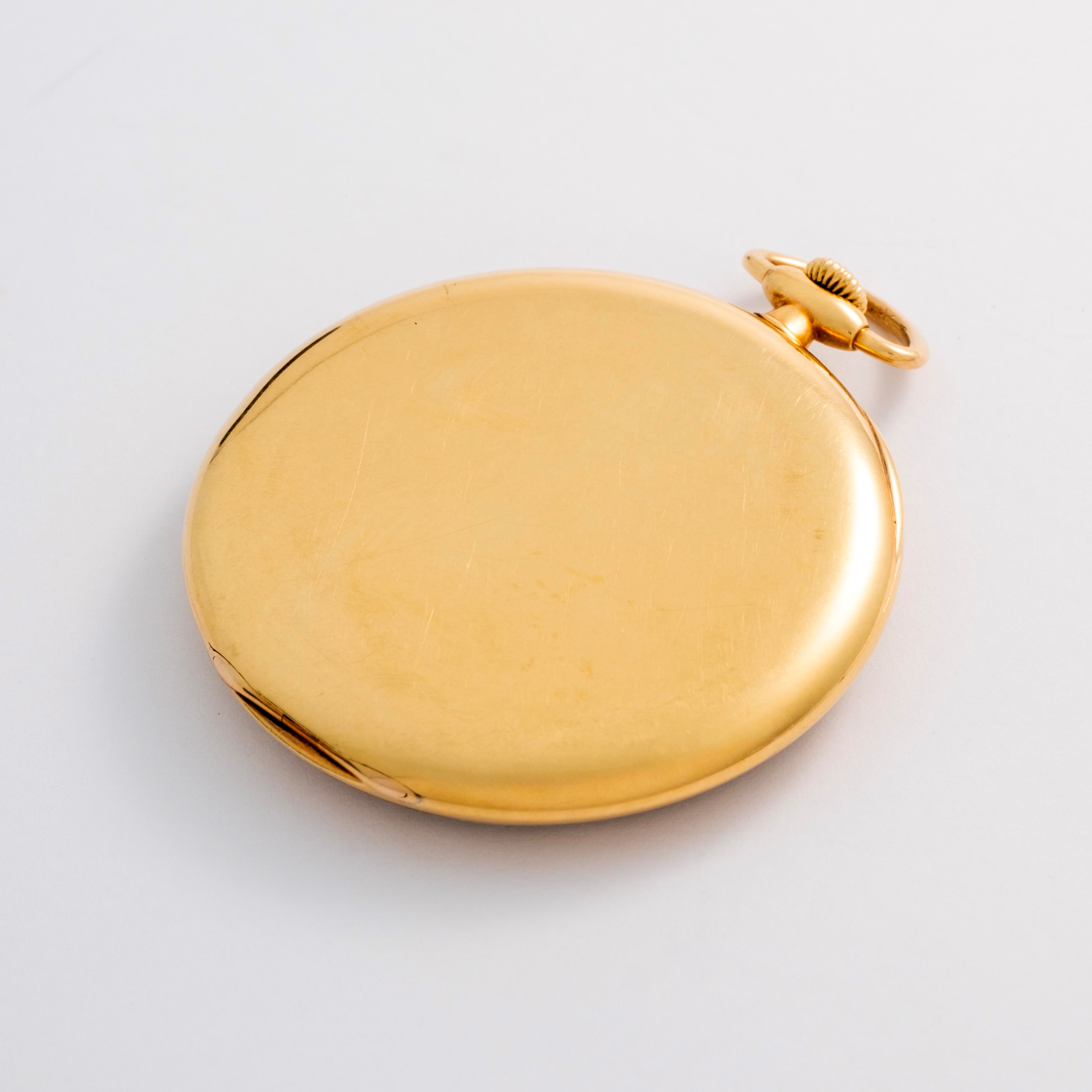 Ulysse Nardin - Orologio da tasca in oro giallo 18k con quadrante argentè e piccoli secondi (circ...