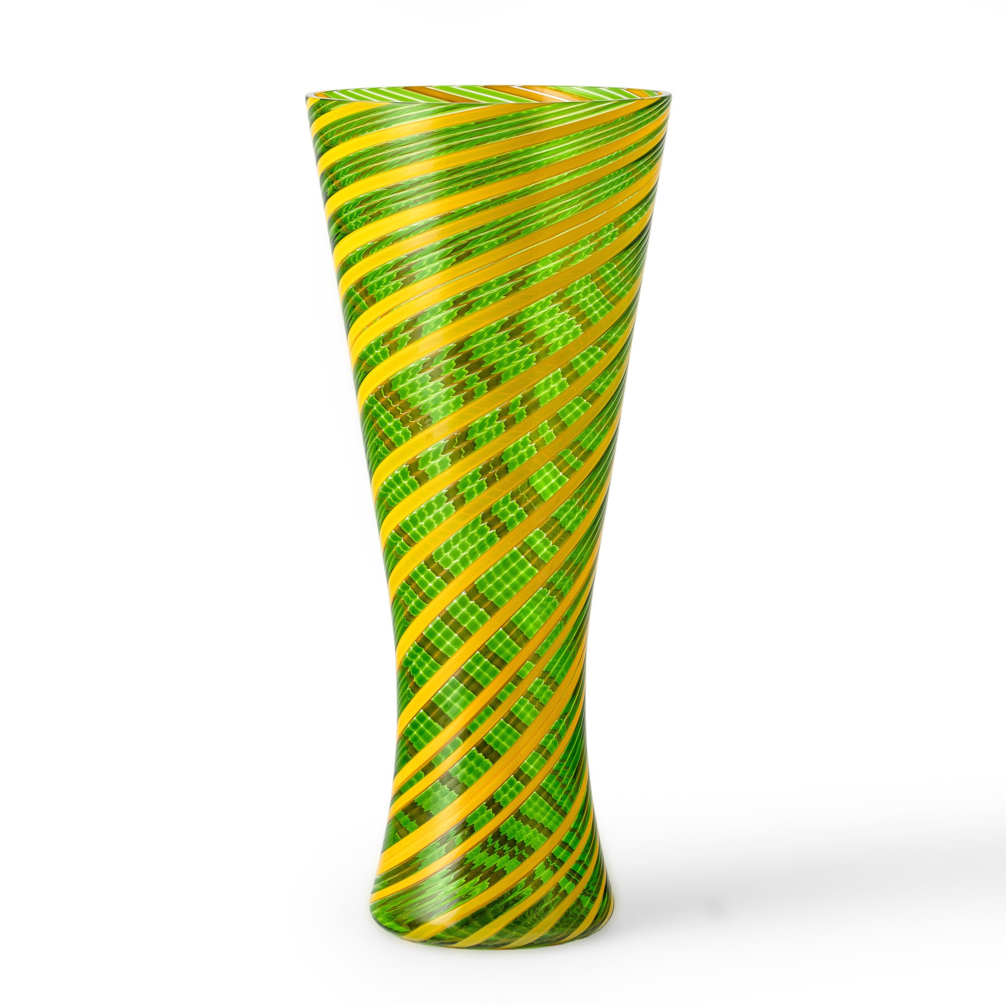 Venini, Vaso a clessidra “Ciclone” in vetro soffiato, Murano (2006)