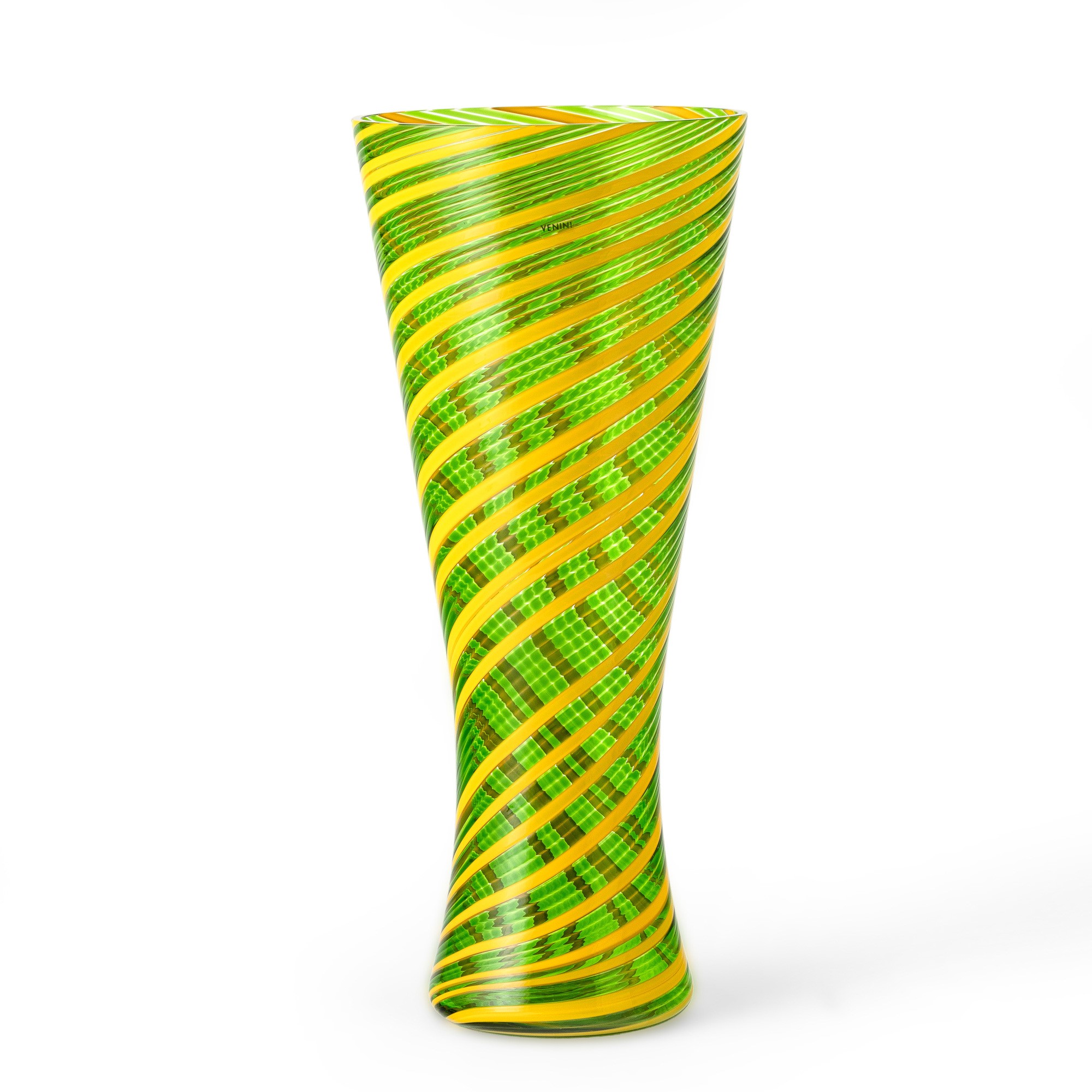 Venini, Vaso a clessidra “Ciclone” in vetro soffiato, Murano (2006)