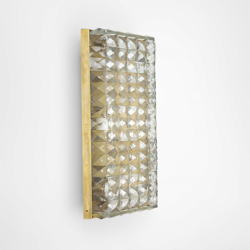 Carlo Scarpa : Rara lampada a parete della serie Bugnati.  - Asta Fine Design - Cambi Casa d'Aste