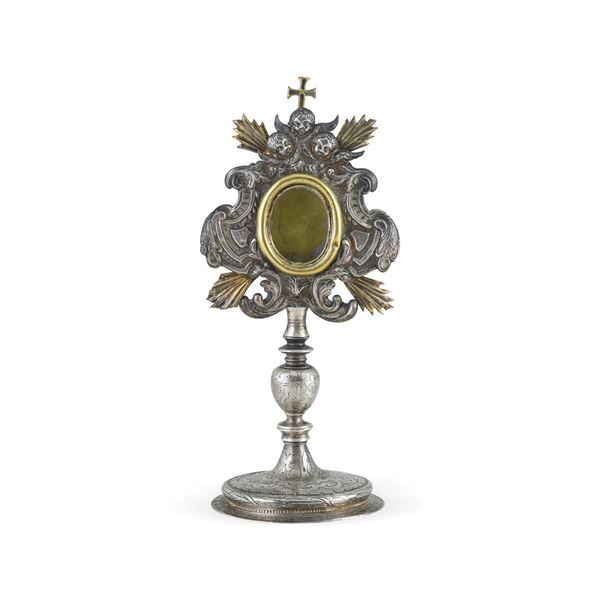 Reliquiario. Venezia, fine del XVI secolo. Marchio del saggiatore e dell'argentiere (iniziali BL intercalate da punto entro riserva rettangolare sagomata, documentati ma non identificati) 