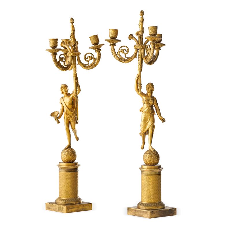 Coppia di candelabri. XIX secolo  - Asta Dimore Italiane - Cambi Casa d'Aste