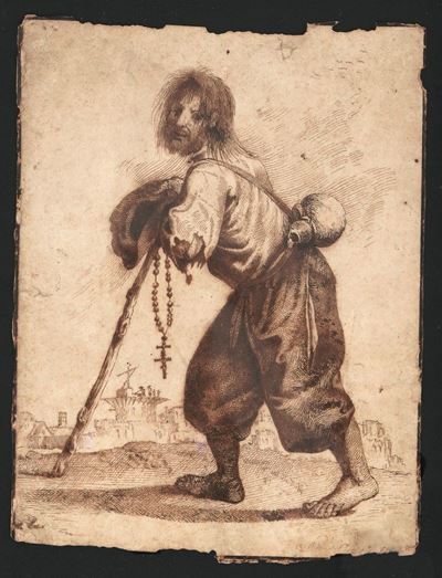 Scuola italiana del XVII secolo, Figura di mendicante