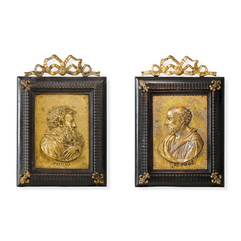 Profili dei Santi Pietro e Paolo. Fonditore del XIX secolo  - Asta Dimore Italiane - Cambi Casa d'Aste