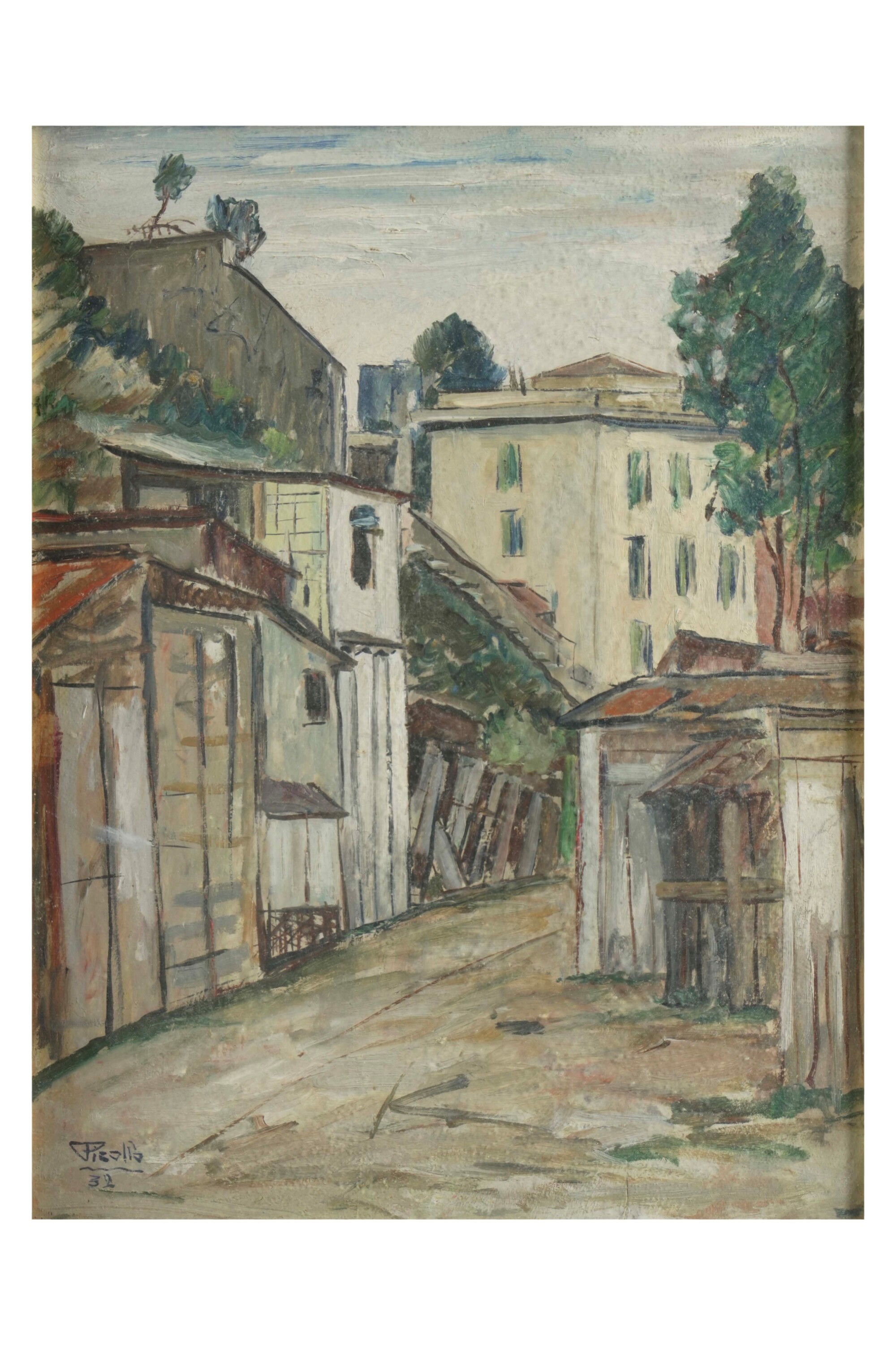 Giacomo Picollo, Strada di città, olio