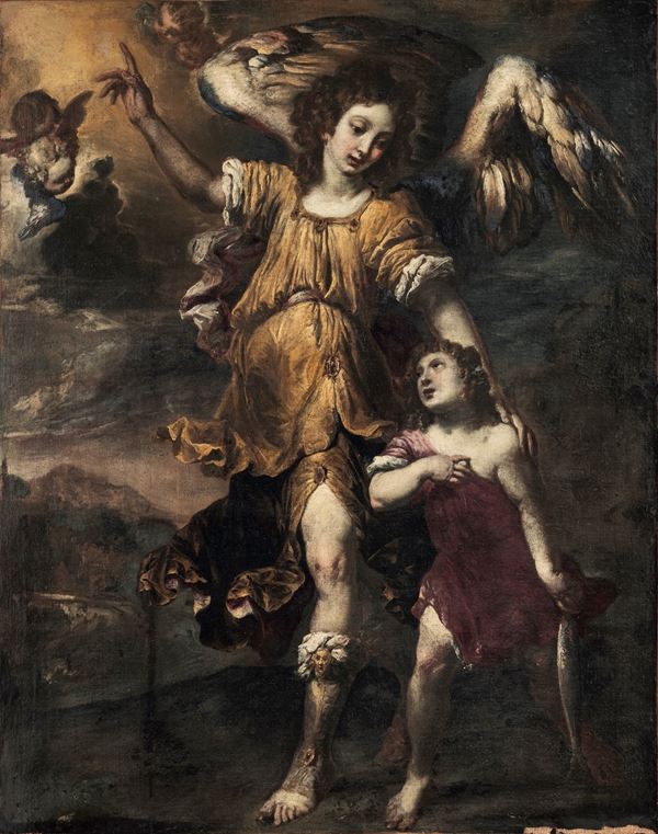 Artista genovese del XVII secolo Tobiolo e l’angelo