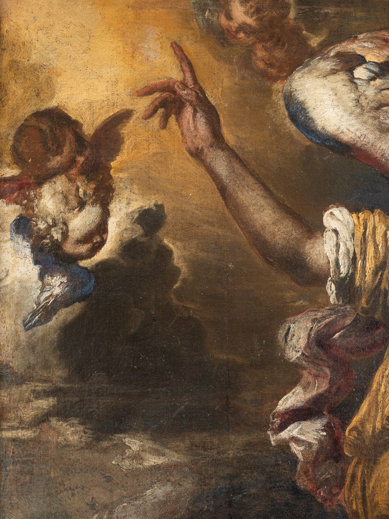 Artista genovese del XVII secolo, Tobiolo e l’angelo, olio su tela