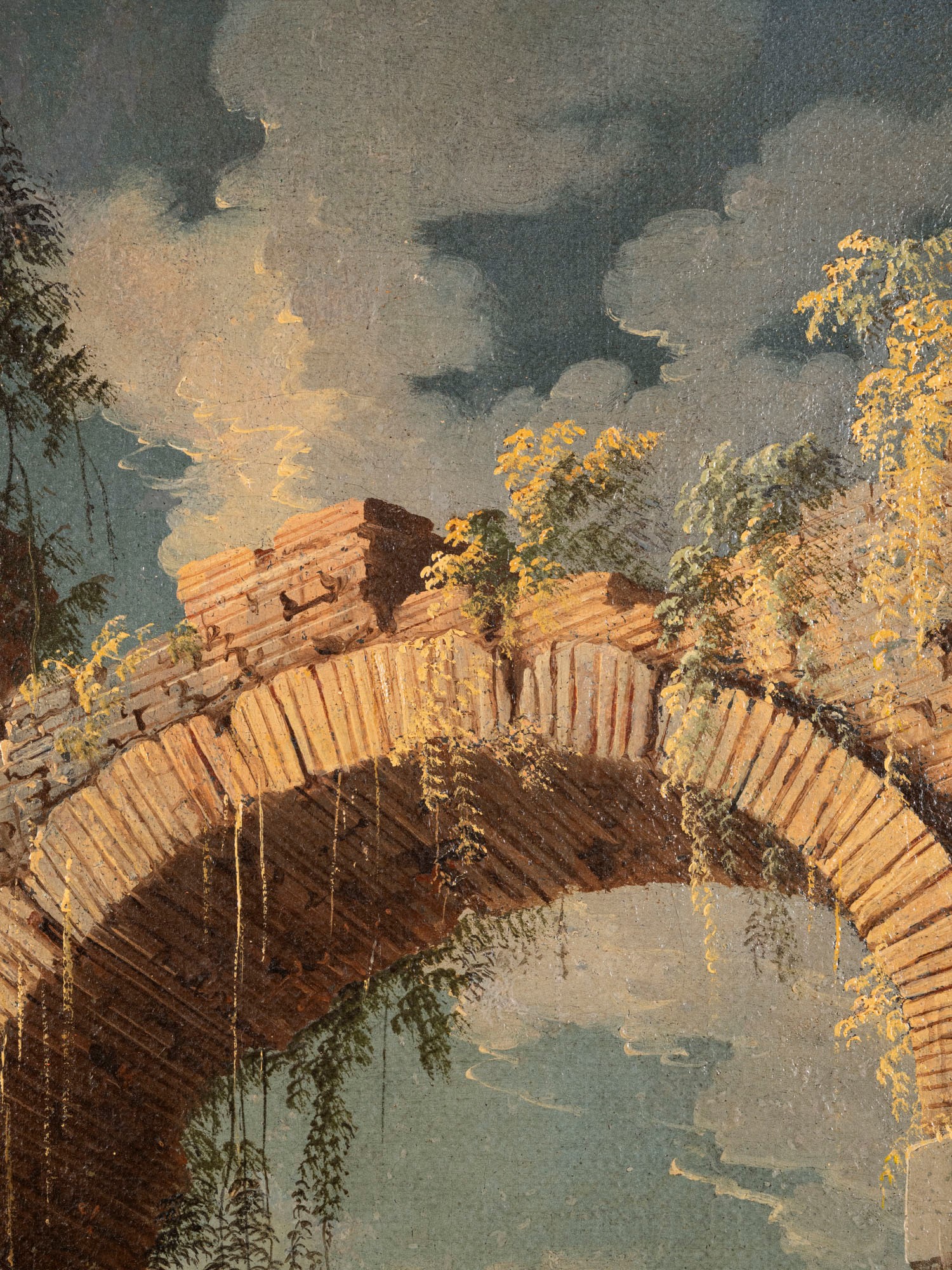 Leonardo Coccorante - Scorcio con arco e figure, olio su tela