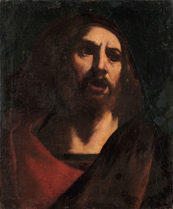 Artista caravaggesco del XVII secolo Volto maschile