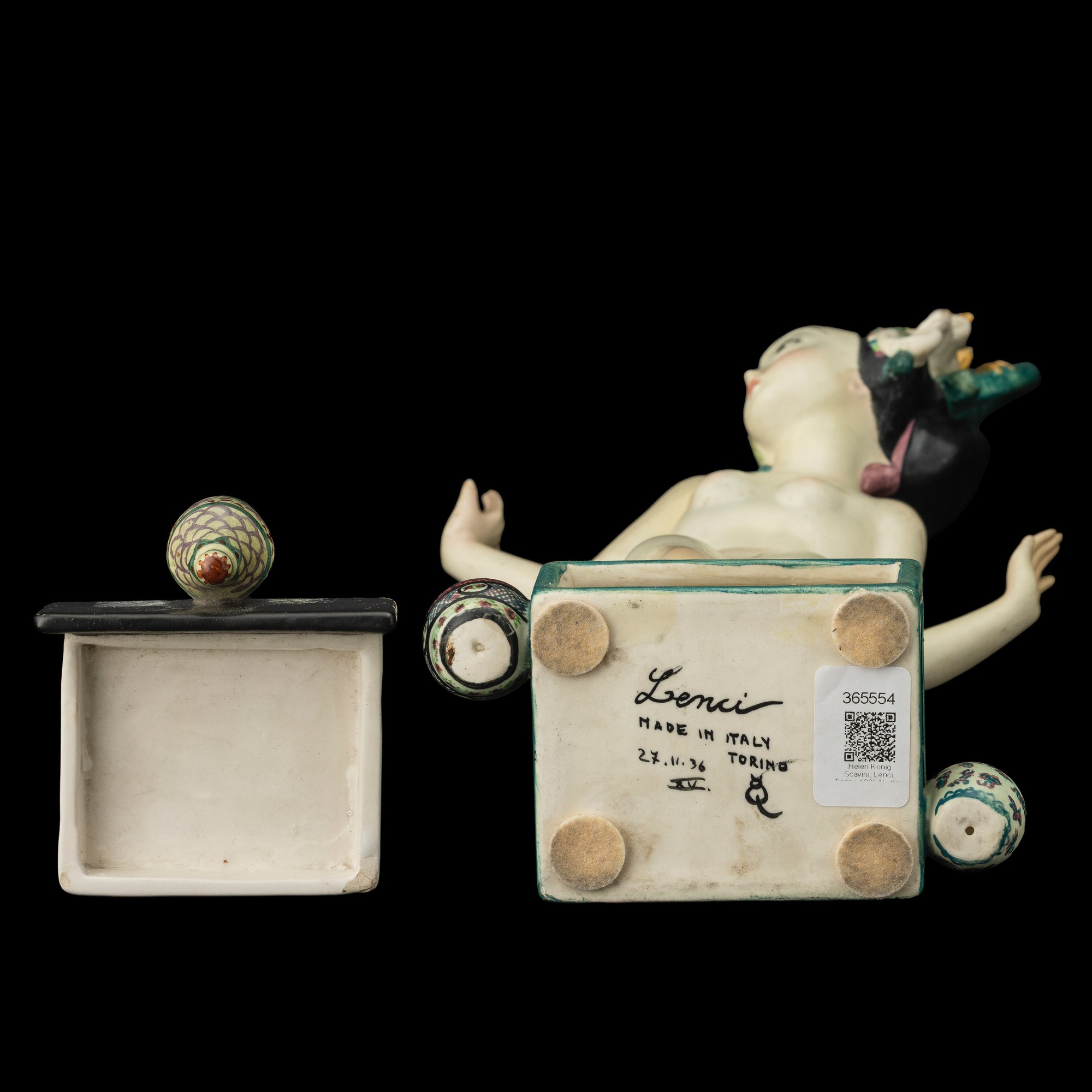 Sandro Vacchetti - Torino 1936 “Liu-Tu”, figura nudino orientale in terraglia policroma