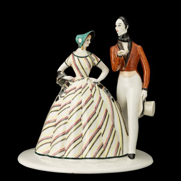Massimo Quaglino - Lenci, Torino 1930 Dama e Cavaliere 1848 - Passeggiata sentimentale