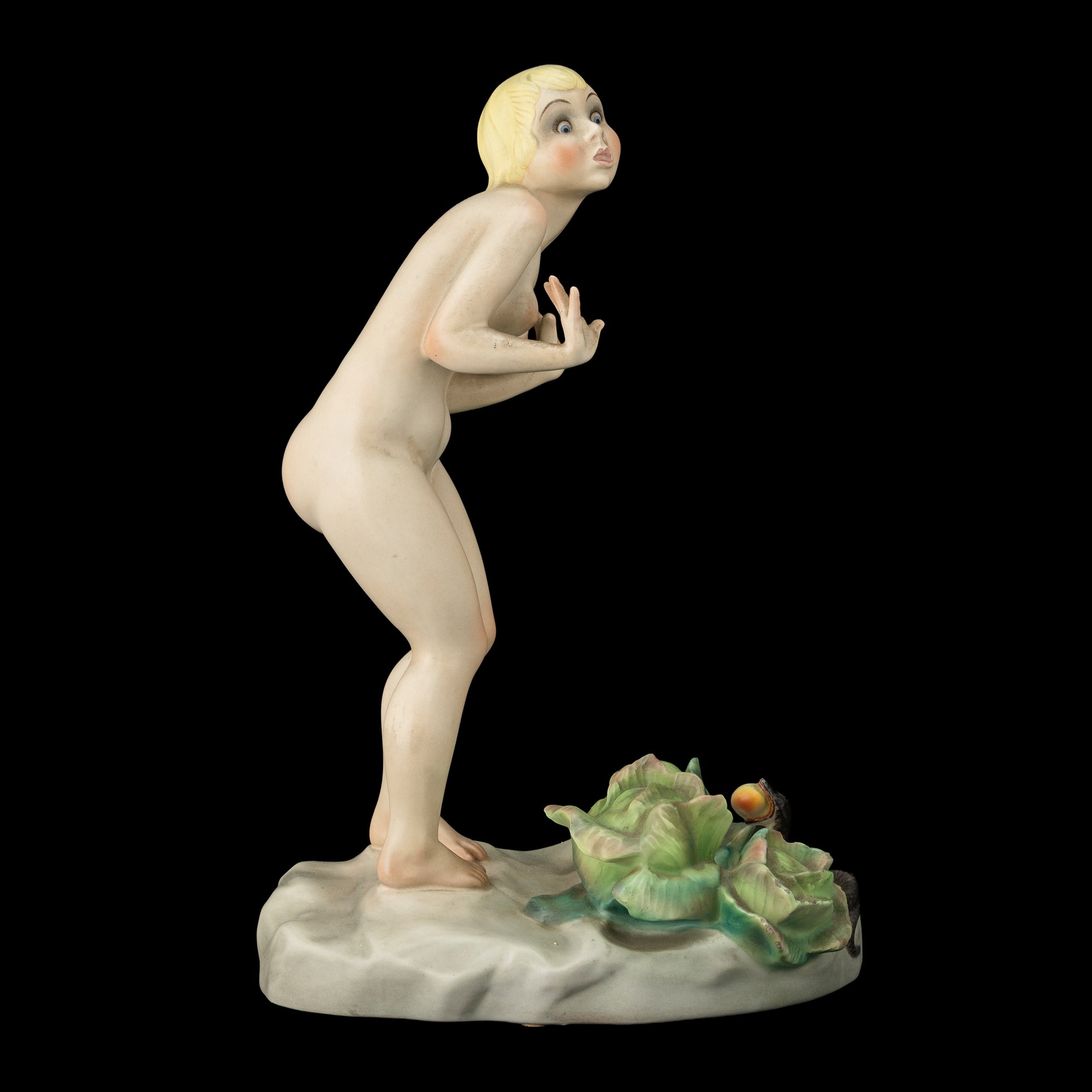 Helen König Scavini - Nudino di donna con serpente, terraglia policroma