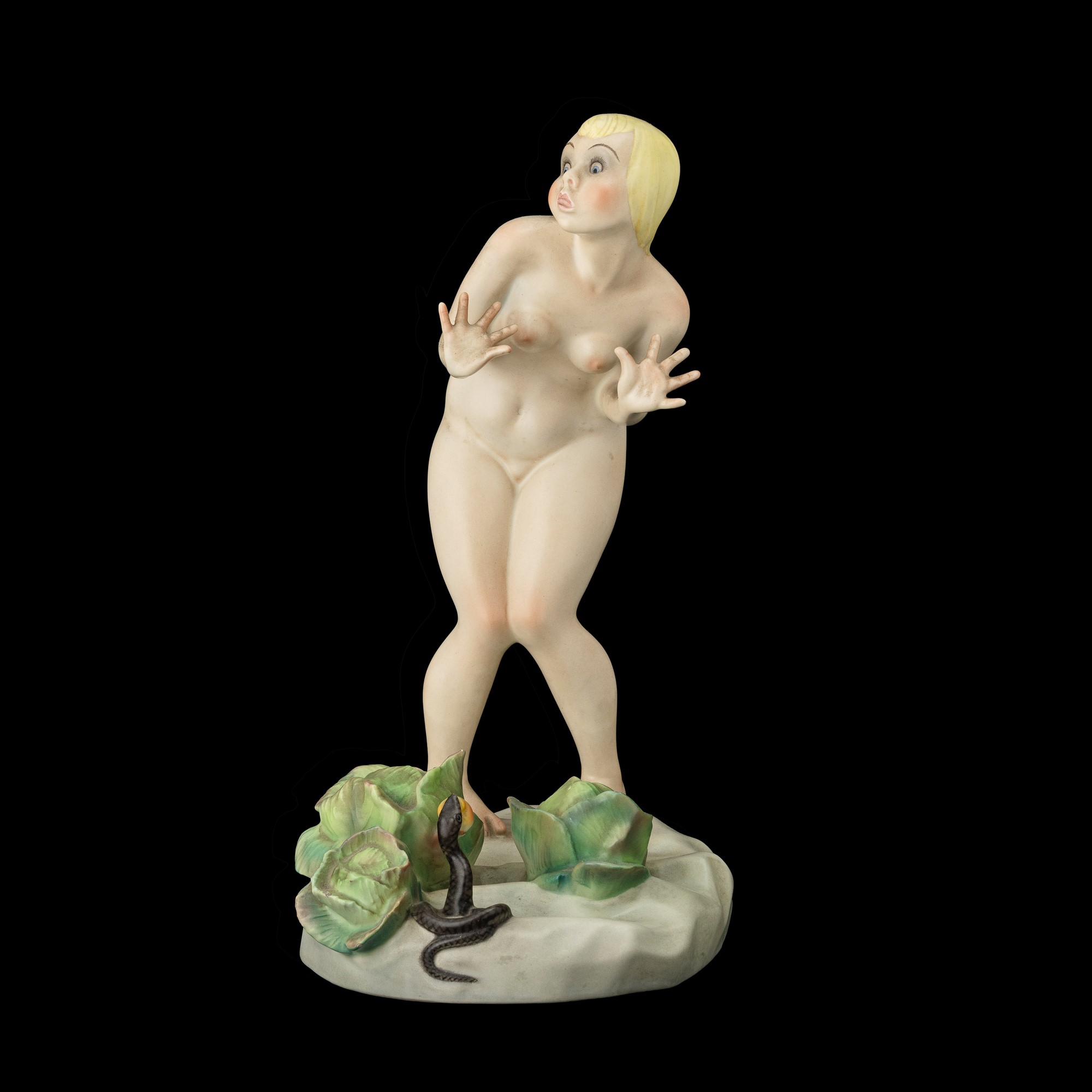 Helen König Scavini - Nudino di donna con serpente, terraglia policroma