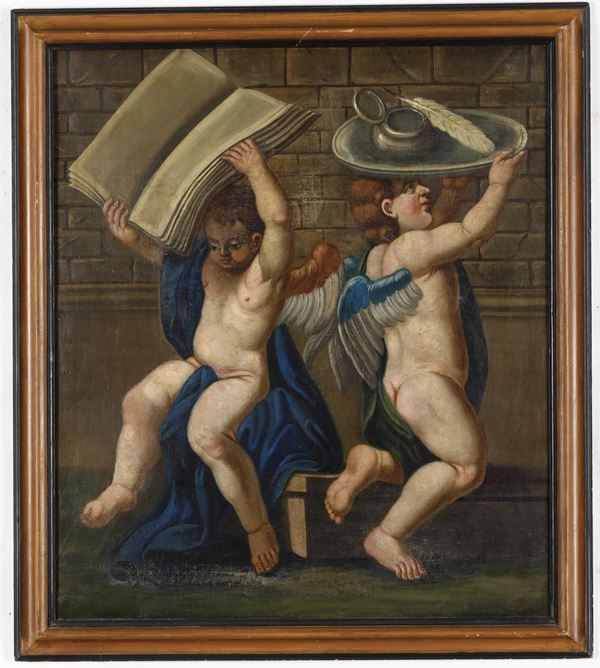 Scuola del XVIII secolo Allegoria della scrittura